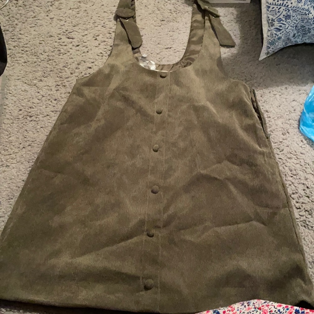 Gray Corduroy Jumper Dress.